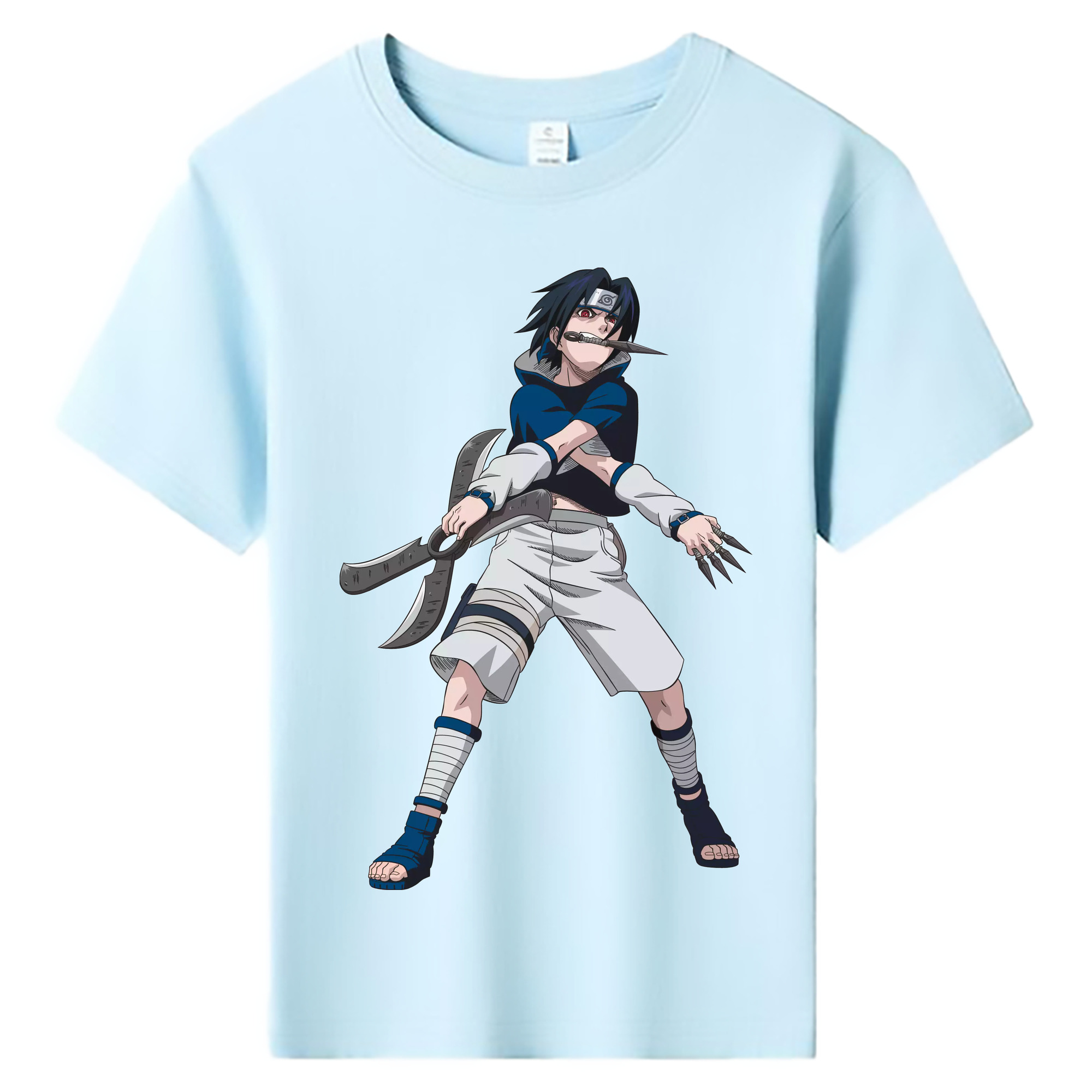 （画像用） NARUTO -ナルト- うちは サスケ Uchiha Sasuke 綿100％キッズTシャツ（フロントプリント）